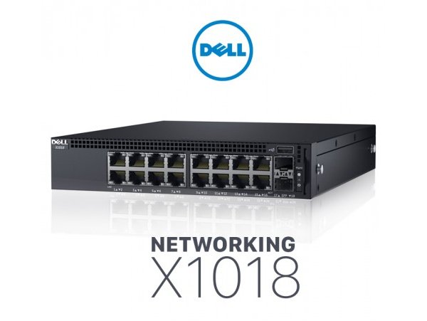 Switch Dell Networking X1018 Smart Web Managed Switch, 16x 1GbE, 2x 1GbE SFP ports